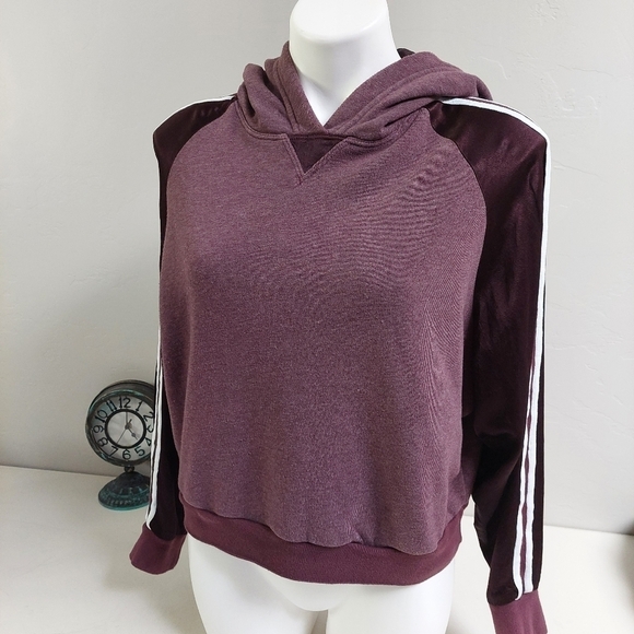 Hard‎ Tail Hoodie Pullover Sweater Maroon  White Striped Size Small - Picture 1 of 10